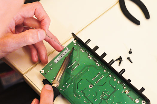 solder them in